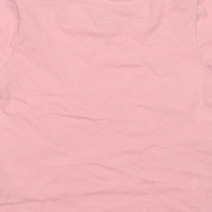 Gap Girls Pink  Cotton Basic Polo Size 3 Years Crew Neck