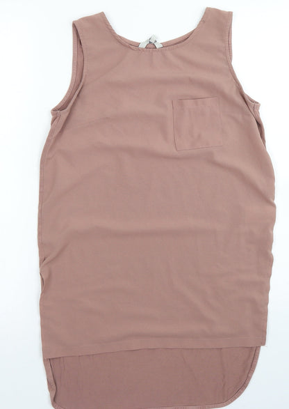 Peacocks Womens Brown  Polyester Basic Tank Size 8 Round Neck