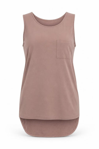 Peacocks Womens Brown  Polyester Basic Tank Size 8 Round Neck