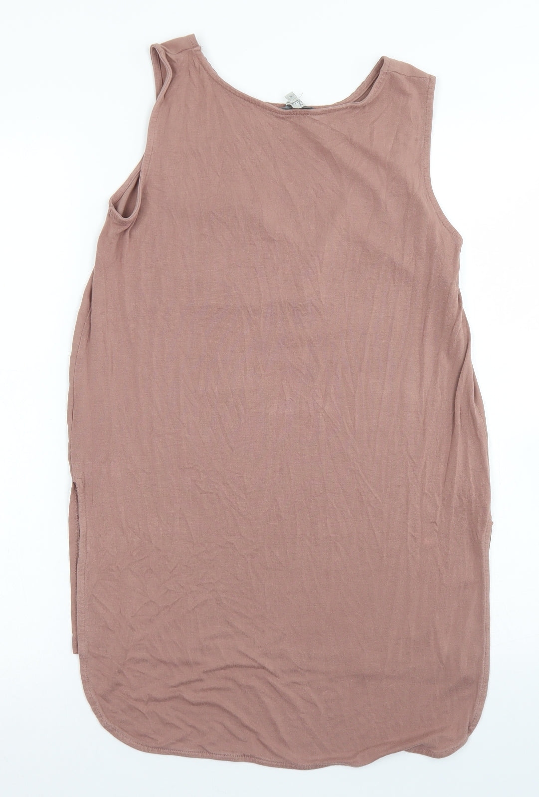 Peacocks Womens Brown  Polyester Basic Tank Size 8 Round Neck