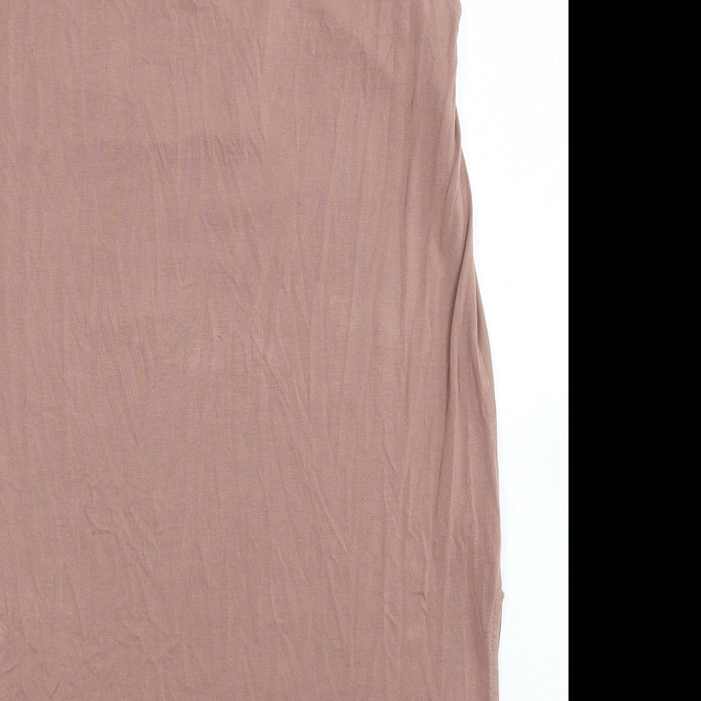 Peacocks Womens Brown  Polyester Basic Tank Size 8 Round Neck