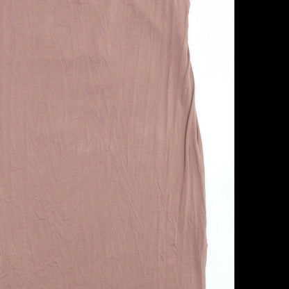 Peacocks Womens Brown  Polyester Basic Tank Size 8 Round Neck