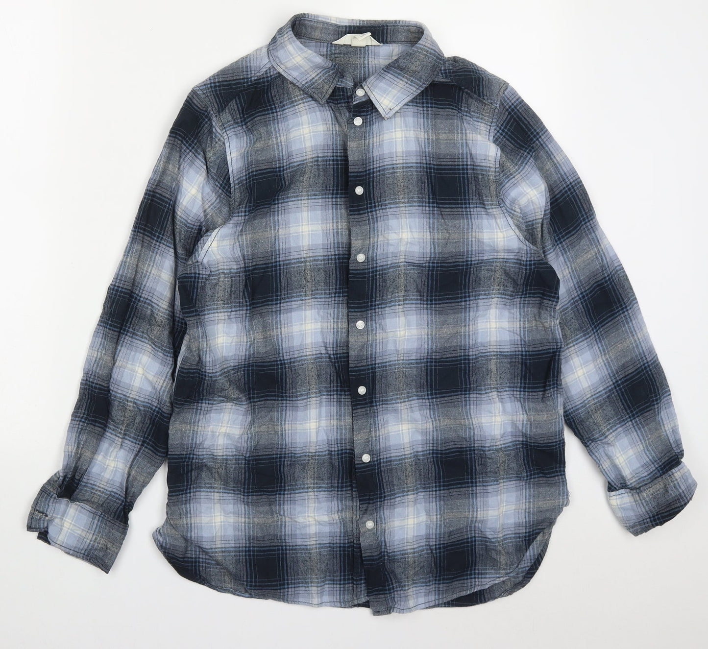 Mens UK Size S H&M Blue  Button-Up Long Sleeve Casual Shirt
