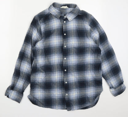Mens UK Size S H&M Blue  Button-Up Long Sleeve Casual Shirt