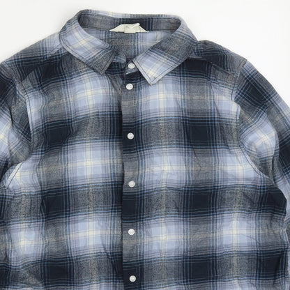 Mens UK Size S H&M Blue  Button-Up Long Sleeve Casual Shirt