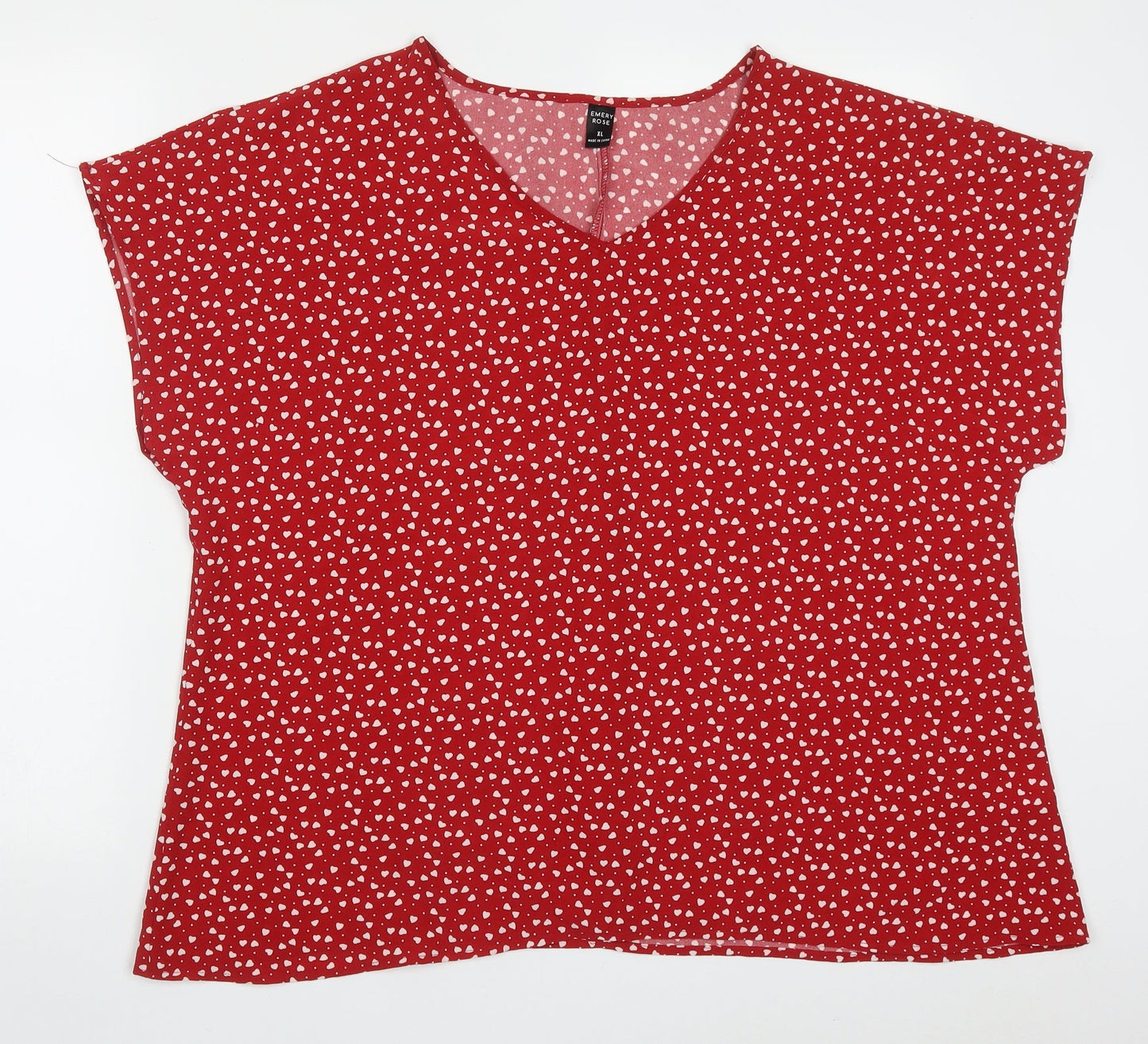 Womens UK Size XL Emery Rose Red Basic Blouse