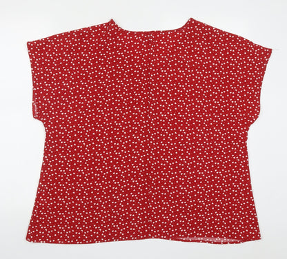 Womens UK Size XL Emery Rose Red Basic Blouse