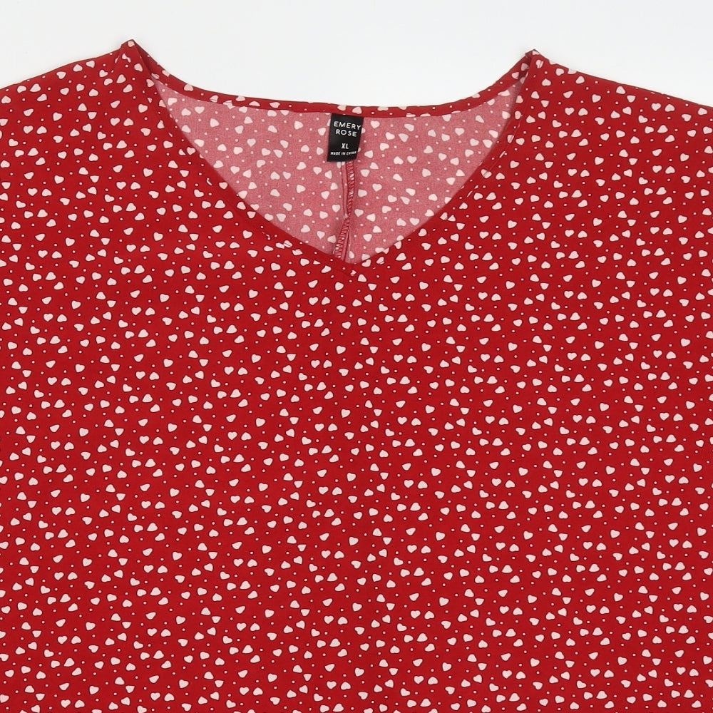 Womens UK Size XL Emery Rose Red Basic Blouse