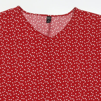 Womens UK Size XL Emery Rose Red Basic Blouse