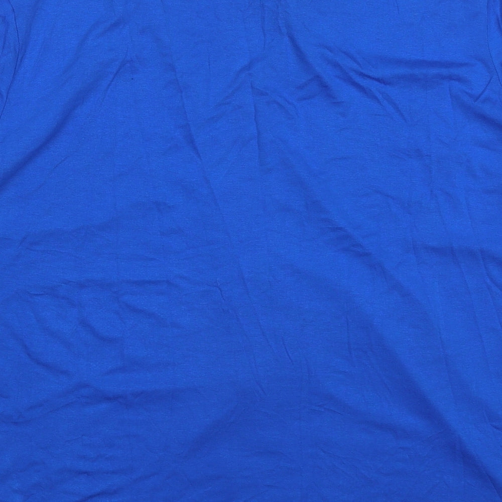 Dunnes Womens Blue  Polyester Basic Blouse Size L V-Neck