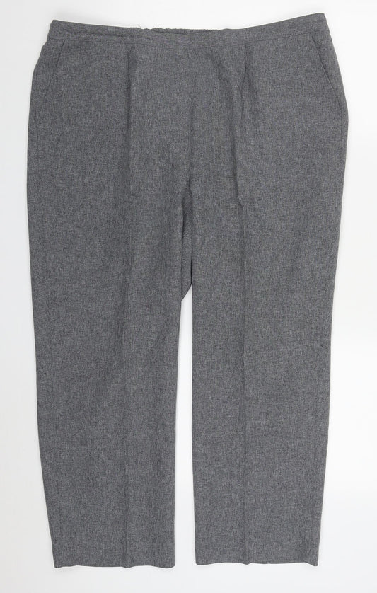 Bonmarché Womens Grey  Polyester Trousers  Size 18 L24 in Regular