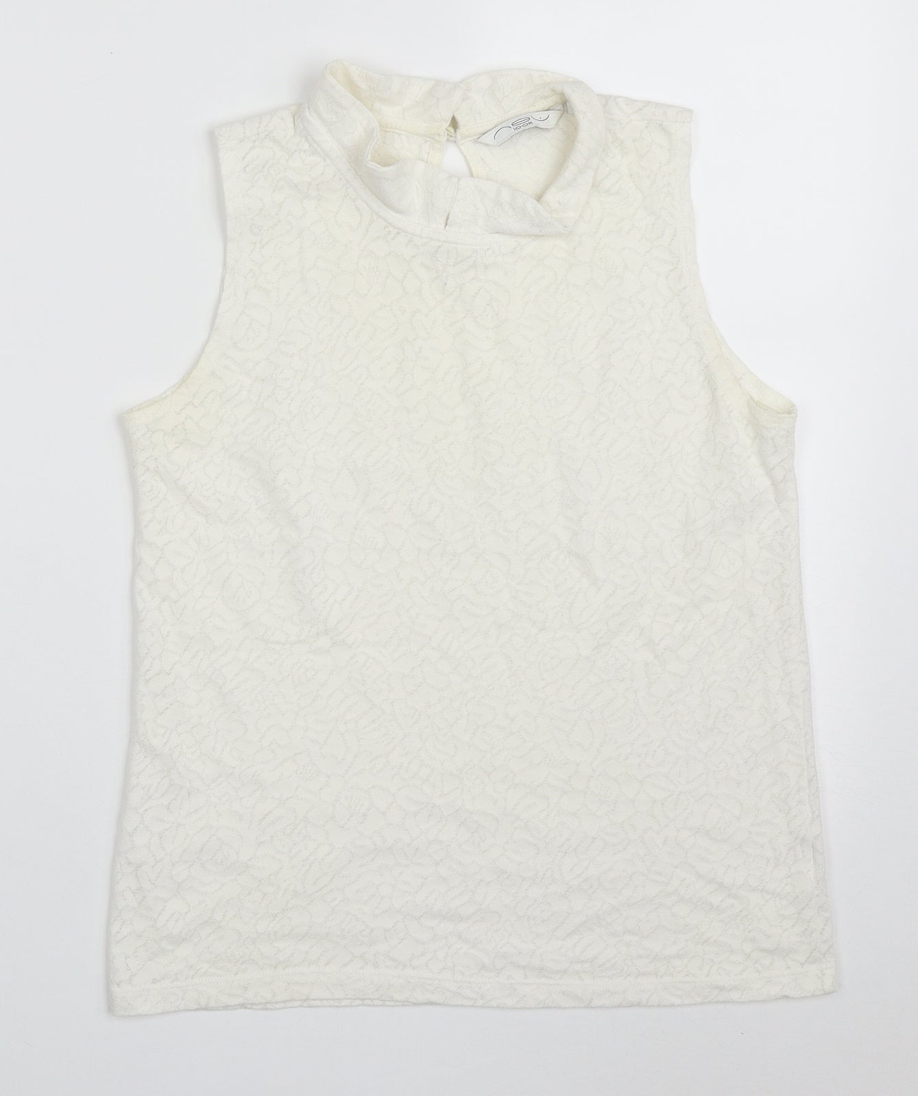 Womens UK Size 10 New Look White Basic Tank