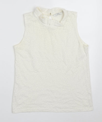 Womens UK Size 10 New Look White Basic Tank