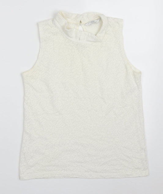 Womens UK Size 10 New Look White Basic Tank