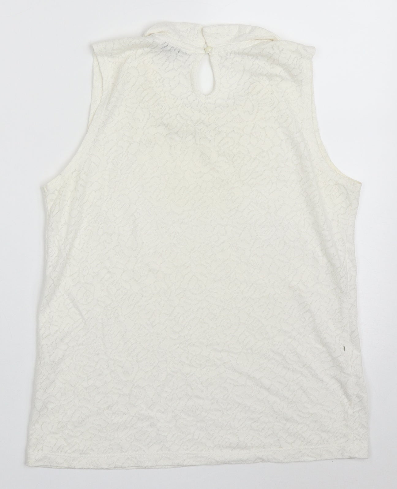 Womens UK Size 10 New Look White Basic Tank