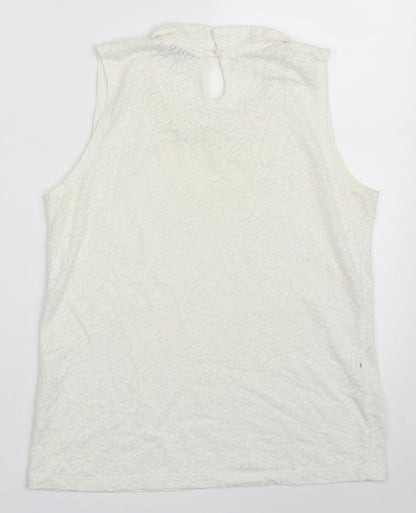 Womens UK Size 10 New Look White Basic Tank