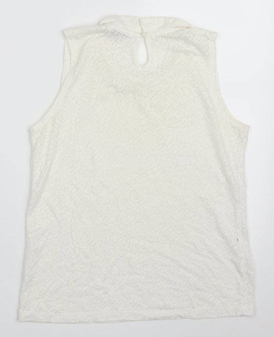 Womens UK Size 10 New Look White Basic Tank