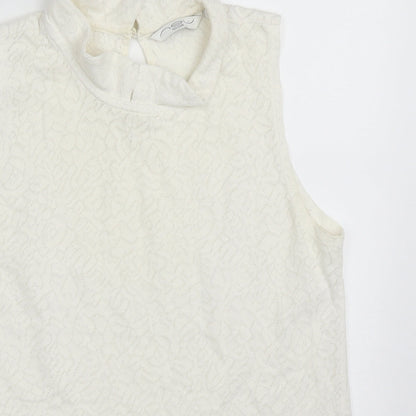 Womens UK Size 10 New Look White Basic Tank