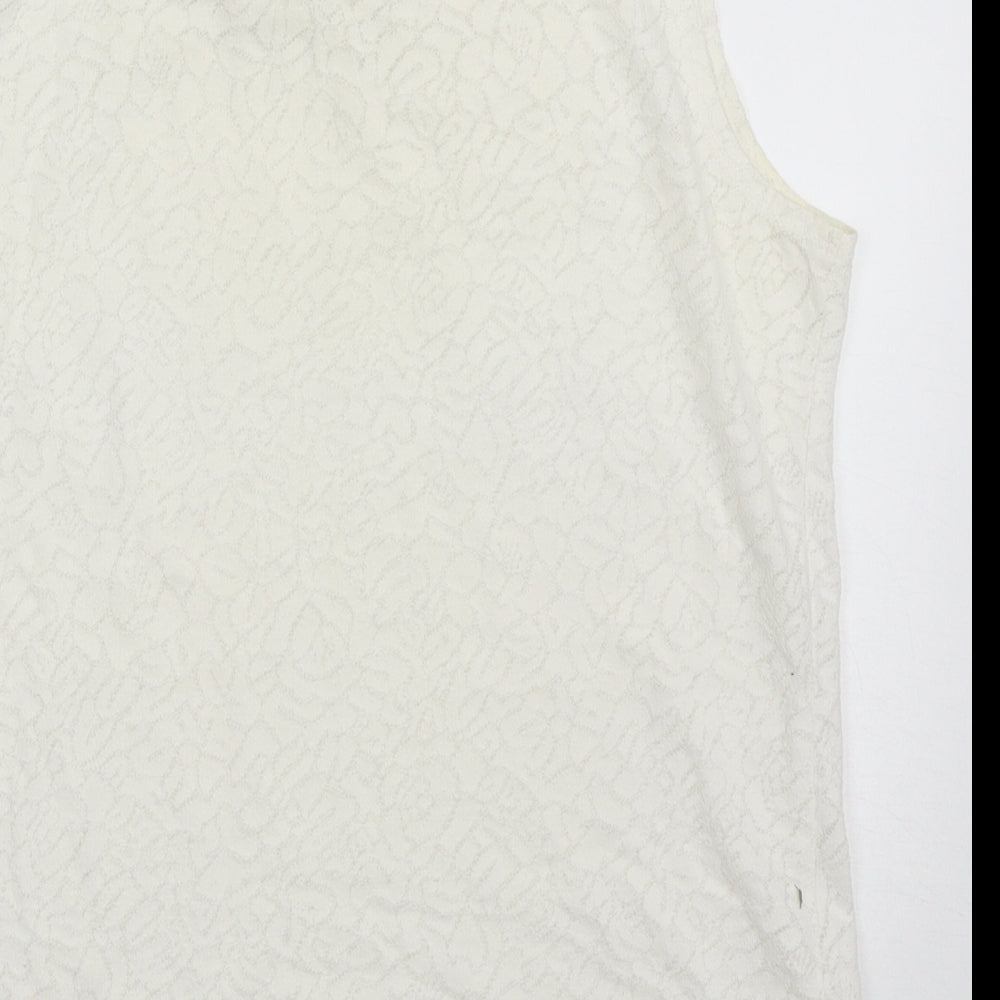 Womens UK Size 10 New Look White Basic Tank