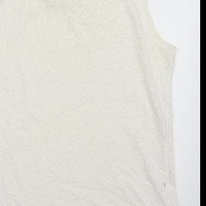 Womens UK Size 10 New Look White Basic Tank