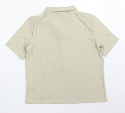 Womens UK Size L H&M Beige Basic Polo