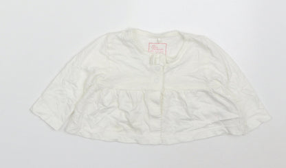 NEXT Girls Ivory  Cotton Cardigan Jumper Size 3-6 Months  Button