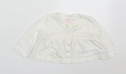 NEXT Girls Ivory  Cotton Cardigan Jumper Size 3-6 Months  Button
