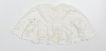 NEXT Girls Ivory  Cotton Cardigan Jumper Size 3-6 Months  Button