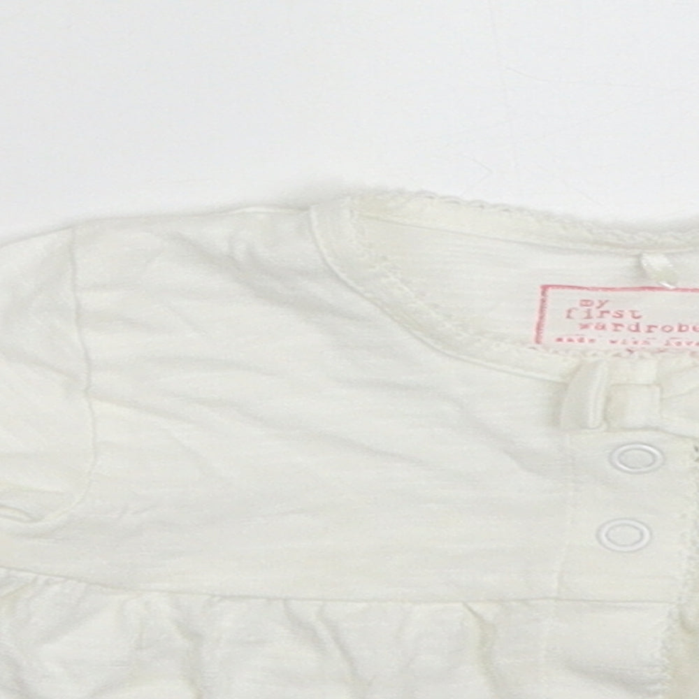 NEXT Girls Ivory  Cotton Cardigan Jumper Size 3-6 Months  Button