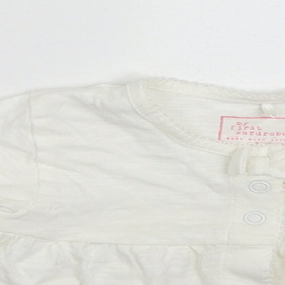 NEXT Girls Ivory  Cotton Cardigan Jumper Size 3-6 Months  Button