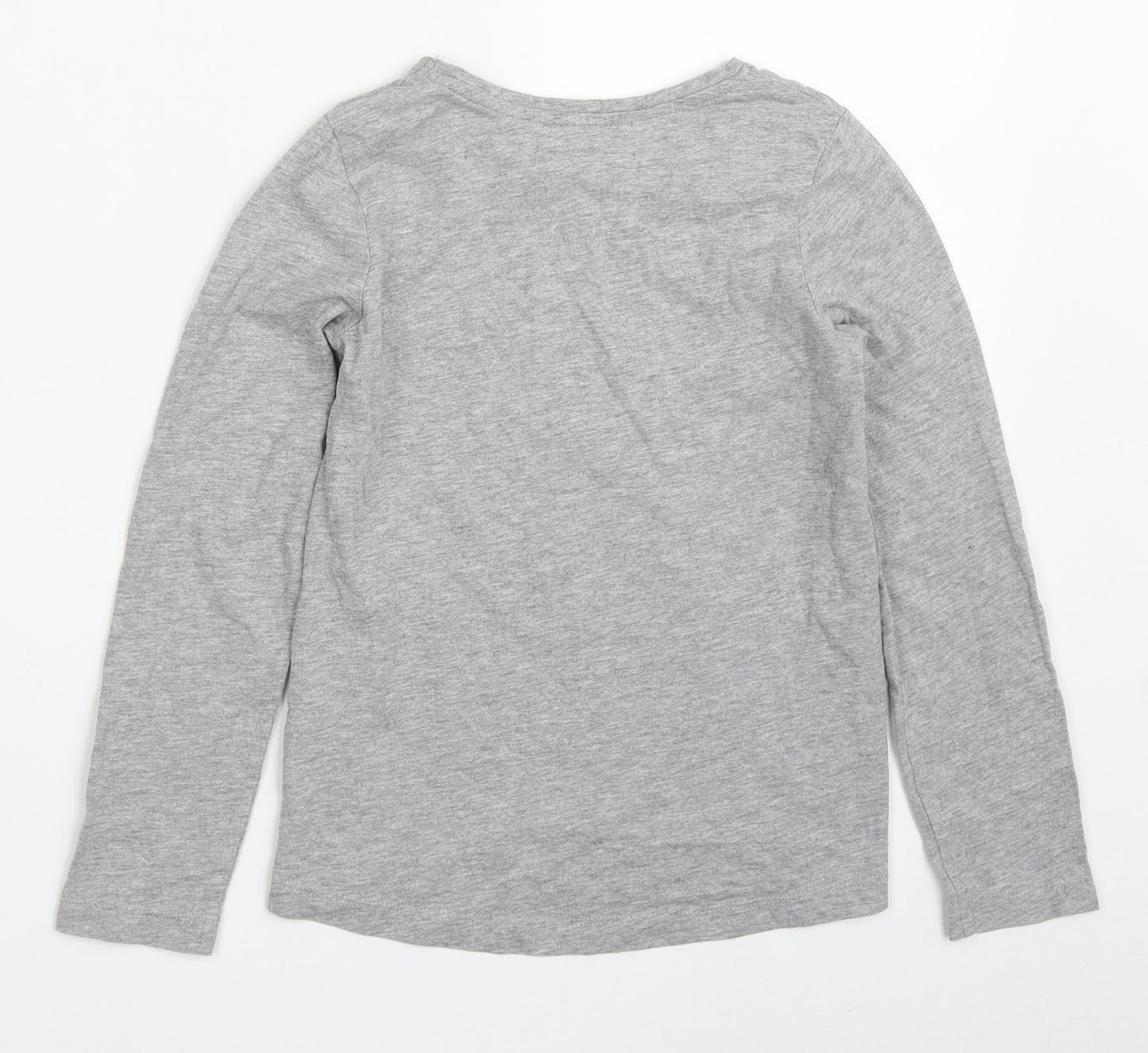 TU Girls Grey  Cotton Basic T-Shirt Size 8 Years Round Neck Pullover - Fa Boo! Lous