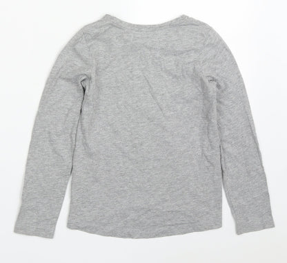TU Girls Grey  Cotton Basic T-Shirt Size 8 Years Round Neck Pullover - Fa Boo! Lous