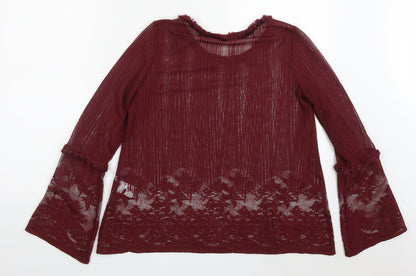 Womens UK Size 8 Preworn Red Basic Blouse