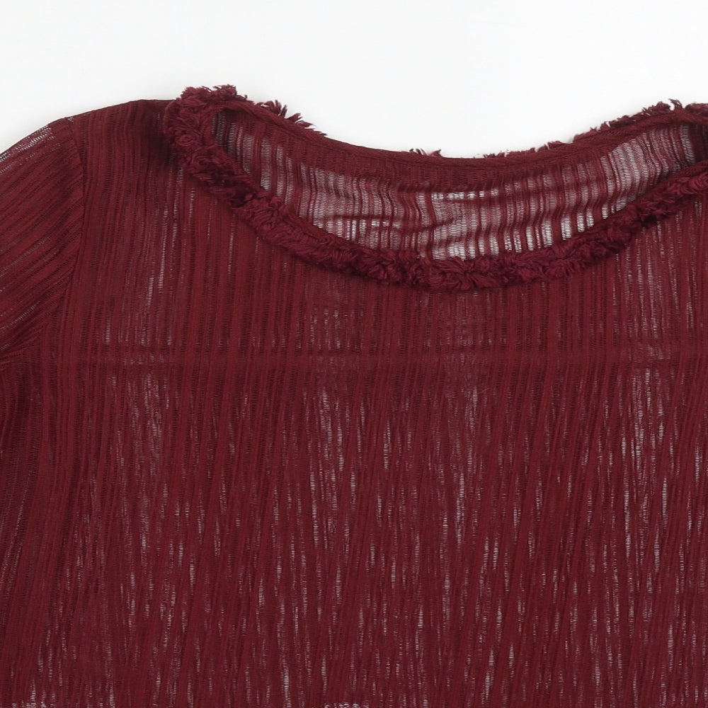 Womens UK Size 8 Preworn Red Basic Blouse