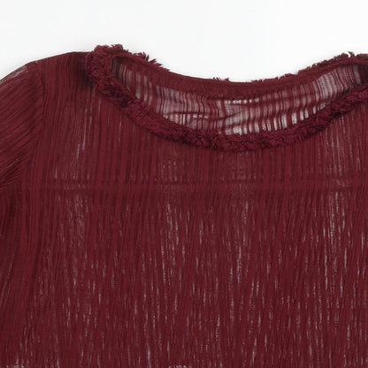 Womens UK Size 8 Preworn Red Basic Blouse