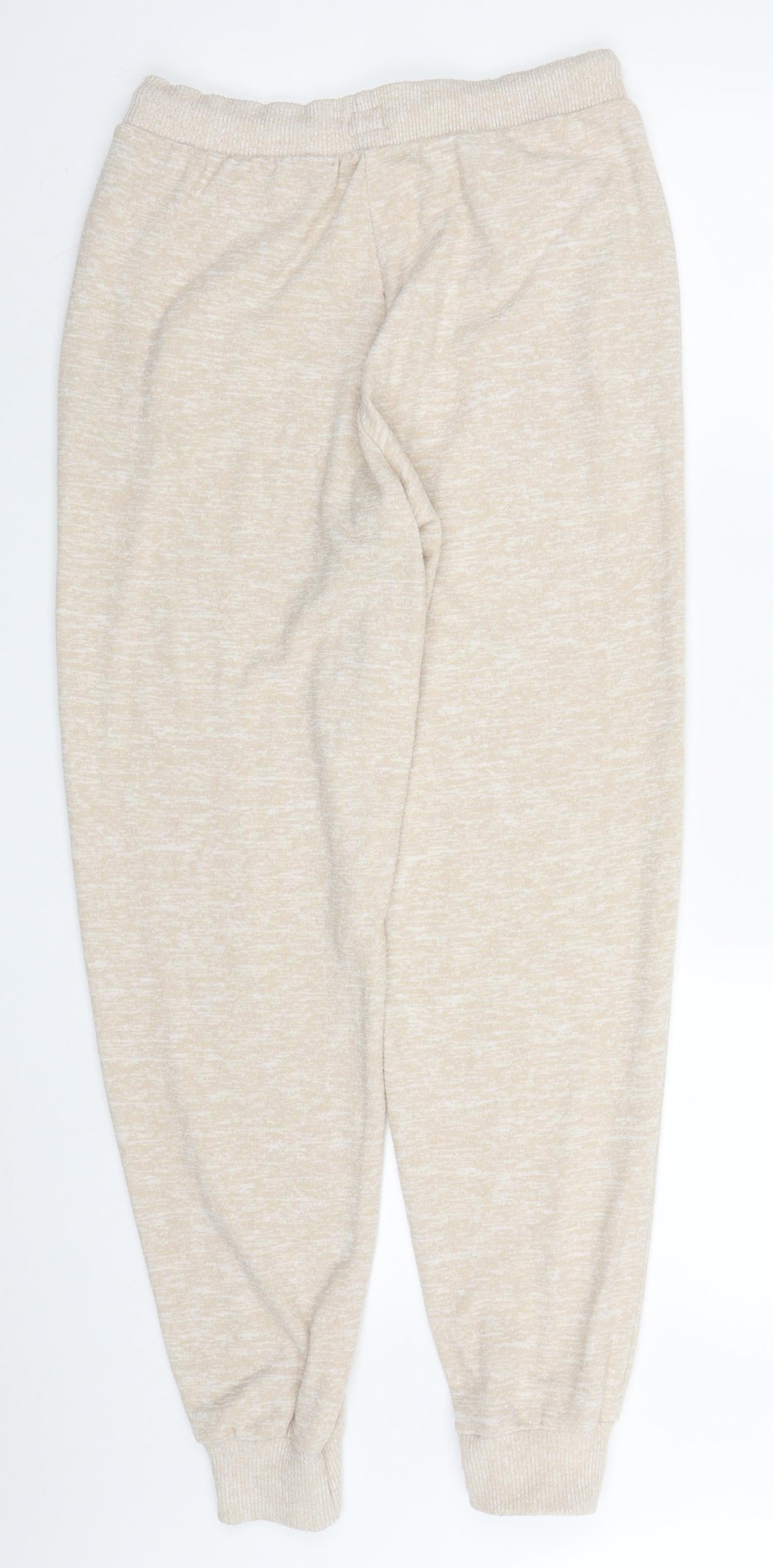 F&F Womens Beige  Viscose Trousers  Size 8 L29 in Regular Drawstring - Pyjama Pants