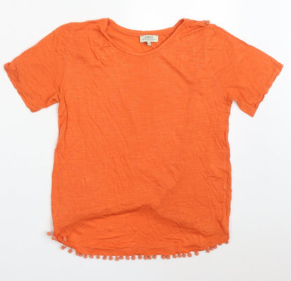 Papaya Womens Orange  Viscose Basic T-Shirt Size 12 Roll Neck