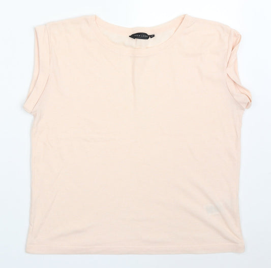 Womens UK Size 10 New Look Pink Basic T-Shirt