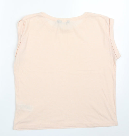 Womens UK Size 10 New Look Pink Basic T-Shirt