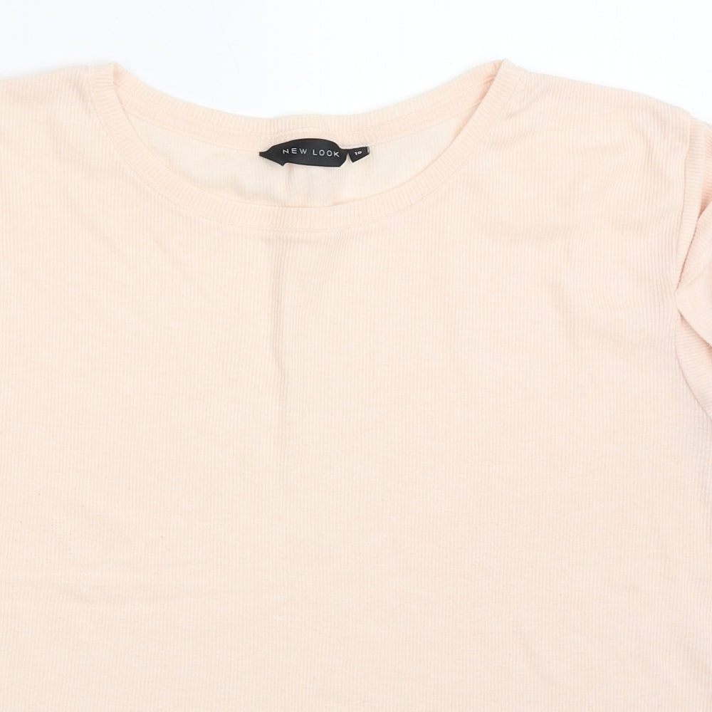 Womens UK Size 10 New Look Pink Basic T-Shirt