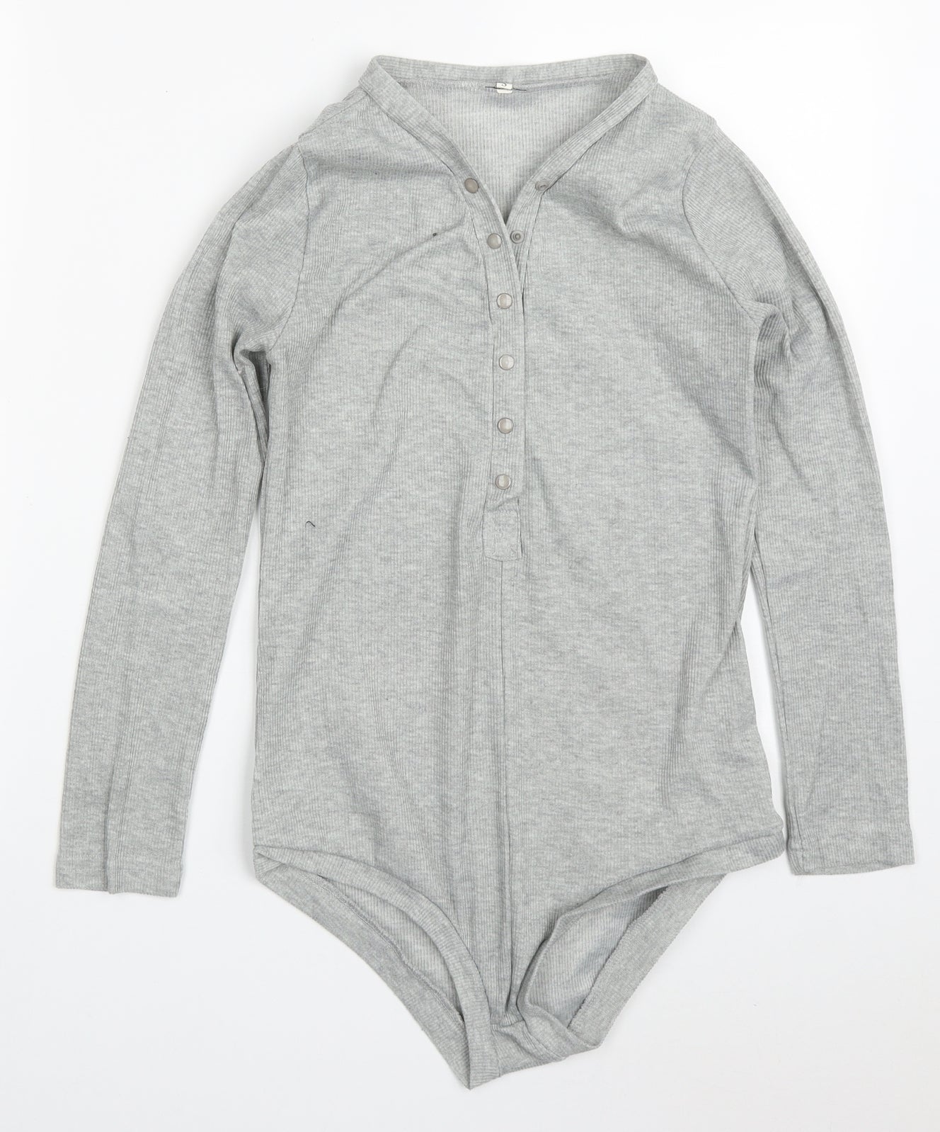 Womens UK Size S Preworn One-Piece Grey Bodysuit