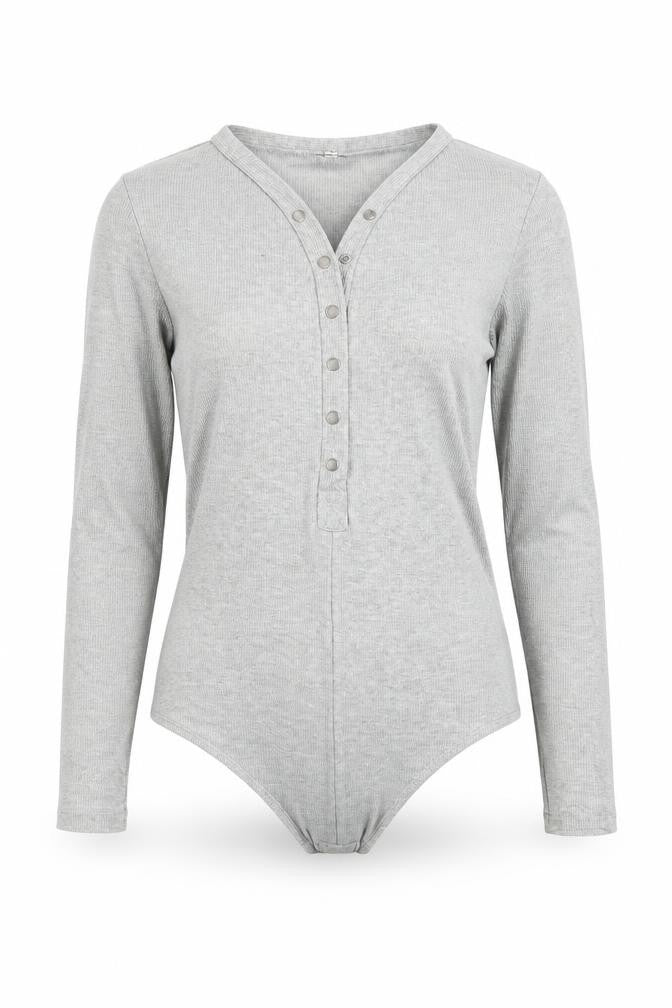 Womens UK Size S Preworn One-Piece Grey Bodysuit