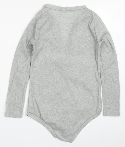 Womens UK Size S Preworn One-Piece Grey Bodysuit