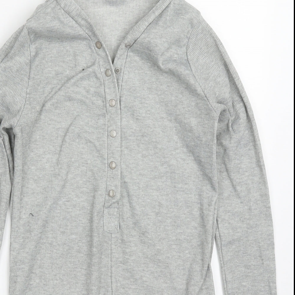 Womens UK Size S Preworn One-Piece Grey Bodysuit