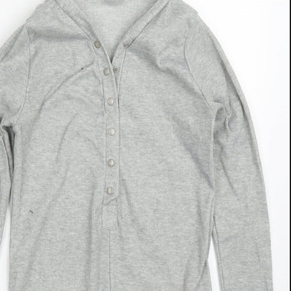 Womens UK Size S Preworn One-Piece Grey Bodysuit
