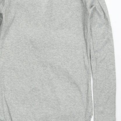 Womens UK Size S Preworn One-Piece Grey Bodysuit