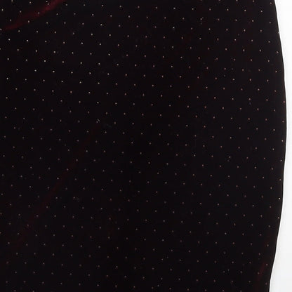 New Look Womens Red Polka Dot Polyester Mini Skirt Size 6  Regular  - Burgundy