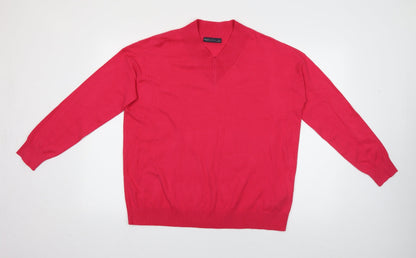 Womens UK Size M Marks and Spencer Red Pullover Jumper