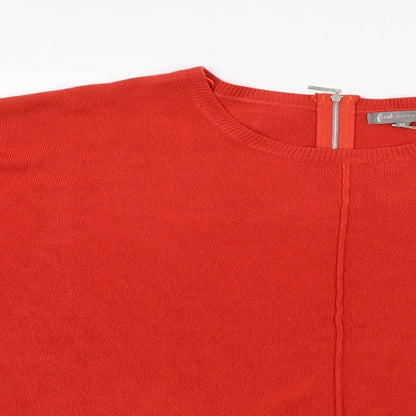 First Avenue Womens Red Round Neck  Acrylic Pullover Jumper Size XL