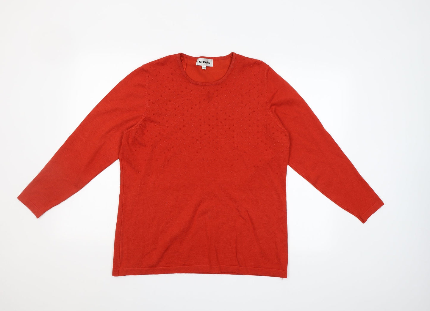 Gerard Womens Red Round Neck  Viscose Pullover Jumper Size 18